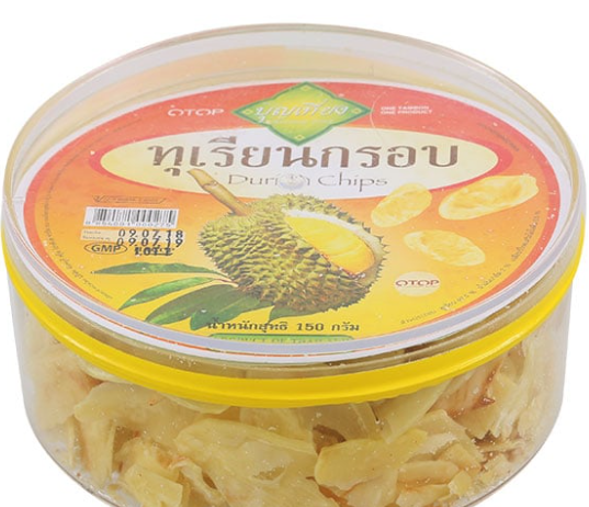 OTOP Boonthiang Chanthaburi Durian Chips 150 G. - OTOP  ทุเรียนจันทบุรี ทอดกรอบ 150 ก