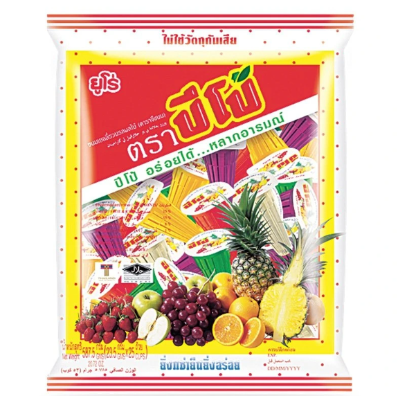 PIPO Carageenan Jelly Assorted Fruit Juice 587.5 g. - ปีโป้ ขนมเยลลี่รวมรสผลไม้ (คาราจีแนน) 587.5 ก.