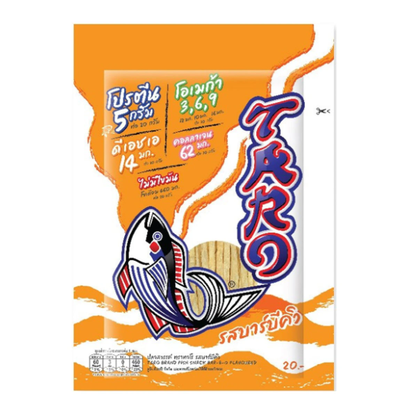 TARO Fish Snack Bar-B-Q Flavor 20 g. - ทาโร ปลาสวรรค์ รสบาร์บีคิว 20 ก.