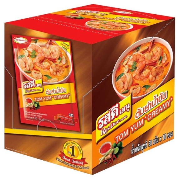 ROSDEE MENU Tom Yum Creamy 60 g. x 10 units - รสดีเมนู เครื่องต้มยำน้ำข้นกึ่งสำเร็จรูปชนิดผง 60 ก. x 10 ชิ้น